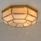 White Hexional Glass & Brass Flush Mounts or Wall Lights from Limburg, Set of 3 8