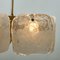 Ice Glass Pendant Light Chandelier from J. T. Kalmar, Austria, 1960s 3