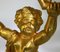 Napoleon IIII feuervergoldeter Bronze Putto Kerzenständer von Baccarat 6