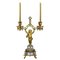 Napoleon IIII Fire-Gilded Bronze Putto Candlestick from Baccarat, Image 1