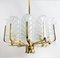 Large Glass Leaves Brass Chandeliers by Carl Fagerlund for Orrefors, Set of 2 7