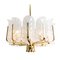 Large Glass Leaves Brass Chandeliers by Carl Fagerlund for Orrefors, Set of 2, Image 8