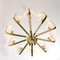 Large Glass Leaves Brass Chandeliers by Carl Fagerlund for Orrefors, Set of 2 6