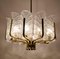 Large Glass Leaves Brass Chandeliers by Carl Fagerlund for Orrefors, Set of 2 4