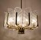 Large Glass Leaves Brass Chandeliers by Carl Fagerlund for Orrefors, Set of 2, Image 4