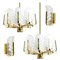 Leaves Brass Light Fixtures from Orrefors, Sweden, 1960s, Set of 4 6