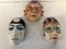 Ceramic Faces, 1950s, Set of 3 3