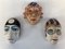 Caras de cerámica, años 50. Juego de 3, Imagen 2