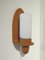 Scandinavian Oak and Opal Glass Wall Light, 1950s, Image 5