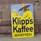 Panneau Promotionnel Klipp's Kaffee Bremen Vintage Emaillé, 1920s 1