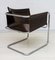 Moderner Mid-Century Bauhaus Armlehnstuhl aus Stahl & Leder, Italien, 1960er 4