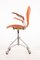 Sedia da scrivania modello 3117 in pelle patinata di Arne Jacobsen per Fritz Hansen, anni '60, Immagine 4