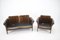 2-Seat Sofa & Armchair in Dark Brown Leather by Georg Thams, Denmark, 1970s, Set of 2 9