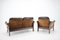 Sofá de dos plazas y butaca de cuero marrón oscuro de Georg Thams, Denmark, años 70. Juego de 2, Imagen 7