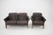2-Seat Sofa & Armchair in Dark Brown Leather by Georg Thams, Denmark, 1970s, Set of 2 5