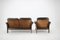 Sofá de dos plazas y butaca de cuero marrón oscuro de Georg Thams, Denmark, años 70. Juego de 2, Imagen 8