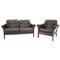 2-Seat Sofa & Armchair in Dark Brown Leather by Georg Thams, Denmark, 1970s, Set of 2, Image 1