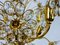 Golden Gilded Brass and Crystal Glass Chandelier from Palwa, Germany, 1960s 12