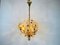 Golden Gilded Brass and Crystal Glass Chandelier from Palwa, Germany, 1960s, Image 4