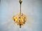 Lámpara de araña de latón dorado y cristal de Palwa, Germany, años 60, Imagen 4