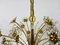 Golden Gilded Brass and Crystal Glass Chandelier from Palwa, Germany, 1960s, Image 6