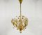 Lámpara de araña de latón dorado y cristal de Palwa, Germany, años 60, Imagen 14