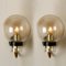 Blown Glass, Brass & Black Wall Lights frolm Limburg Glashütte, 1960s, Set of 2 6