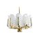 Different Sizes Glass & Brass Chandeliers by Fagerlund for Orrefors, 1960, Set of 6, Image 8