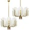 Different Sizes Glass & Brass Chandeliers by Fagerlund for Orrefors, 1960, Set of 6 5