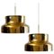 Golden Solid Brass Bumling Lamps by Anders Pehrson for Atelje Lyktan, 1960, Set of 2 1