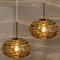 Lampade a sospensione in vetro di Murano color ambra, anni '60, set di 2, Immagine 5