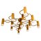 Leola Sculptural Brass 13-Light Ceiling or Wall Flush Mount, 1970s, Image 2