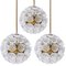 Floral Brass and Glass Chandeliers in the Style of Emile Stejnar, Set of 3 4