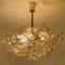 Large Brass and Glass Murano Flower Chandelier, Italy, 1970 2
