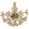 Large Brass and Glass Murano Flower Chandelier, Italy, 1970, Image 1