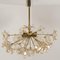 Large Brass and Glass Murano Flower Chandelier, Italy, 1970 8