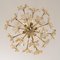 Large Brass and Glass Murano Flower Chandelier, Italy, 1970 7