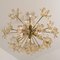 Large Brass and Glass Murano Flower Chandelier, Italy, 1970 3