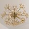 Large Brass and Glass Murano Flower Chandelier, Italy, 1970, Image 3