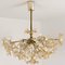 Large Brass and Glass Murano Flower Chandelier, Italy, 1970 9