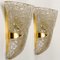 Textured Murano Glass Brass Sconces, 1960s, Set of 2 2