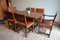 Antique Extendable Oak Dining Table with Six Leather Chairs 10