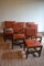 Antique Extendable Oak Dining Table with Six Leather Chairs, Image 5