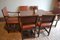 Antiker Ausziehbarer Eichenholz Esstisch mit Sechs Leder Stühlen 9