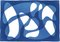 Sombras y tonos Vanguardia en azul, formas abstractas en blanco, Classy Monotype 2021, Imagen 1