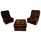 Mid-Century Lounge Chairs with Ottoman, 1970s, Set of 3 1