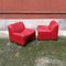 Italian Red Lounge Chairs, 1980s, Set of 2 4