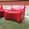 Italian Red Lounge Chairs, 1980s, Set of 2 8