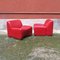 Italian Red Lounge Chairs, 1980s, Set of 2 1