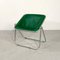 Green Leather Plona Armchair by Giancarlo Piretti for Castelli / Anonima Castelli, 1970s 1